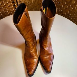 Steve Madden Cognac leather  cowboy boots. size 8.5